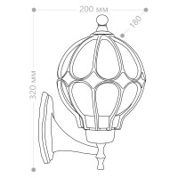 Садово-парковый светильник FERON PL3701 круглый на стену вверх 60W 230V E27, черное золото 11349