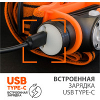 Налобный фонарь ЯРКИЙ ЛУЧ PANDA 2R 2xCREE XP-G3 max.800лм, 5 реж, Li-Ion аккум. 2600mAh, встр. ЗУ 4606400105695