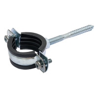 Оцинкованный хомут с резиновым уплотнителем MasterProf 1", M8, с шурупом и дюбелем ИС.140018