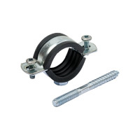 Оцинкованный хомут с резиновым уплотнителем MasterProf 1", M8, с шурупом и дюбелем ИС.140018