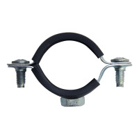 Оцинкованный хомут с резиновым уплотнителем MasterProf 1/2", M8, с шурупом и дюбелем ИС.140016