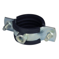 Оцинкованный хомут с резиновым уплотнителем MasterProf 1/2", M8, с шурупом и дюбелем ИС.140016