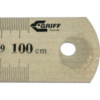 Металлическая линейка с двусторонней шкалой 1000х35х1.5 мм GRIFF D112020