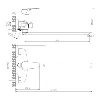Смеситель для ванны OLIVE'S EVORA 33221EV с длинным изливом