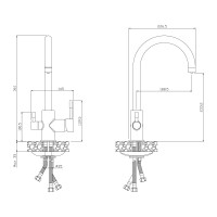 Смеситель для кухни OLIVE'S BALEAR 13440BL с каналом для питьевой воды