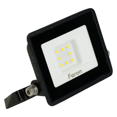 Светодиодный прожектор Feron 2835 SMD 10W 6400K IP65 AC220V/50Hz, черный с матовым стеклом, LL-918 29489