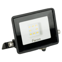 Светодиодный прожектор Feron 2835 SMD 10W 6400K IP65 AC220V/50Hz, черный с матовым стеклом, LL-918 29489
