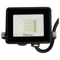 Светодиодный прожектор Feron 2835 SMD 10W 6400K IP65 AC220V/50Hz, черный с матовым стеклом, LL-918 29489