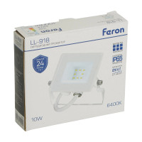 Светодиодный прожектор 2835 SMD 10W 6400K IP65 AC220V/50Hz, белый FERON LL-918 29491
