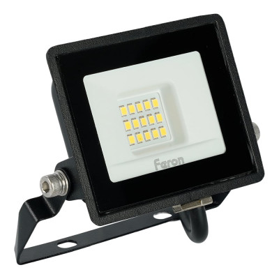 Светодиодный прожектор 2835 SMD 20W 6400K IP65 черный с матовым стеклом FERON LL-919 29492