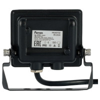 Светодиодный прожектор 2835 SMD 20W 6400K IP65 черный с матовым стеклом FERON LL-919 29492