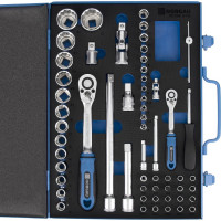 Набор торцевых 12-гранных головок 1/2"-1/4" NORGAU 58 предметов с аксессуарами ND192058-S432 063792432