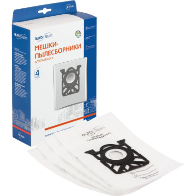 Мешок-пылесборник синтетический для пылесосов ELECTROLUX, PHILIPS, AEG (4 шт.) EURO CLEAN E-02/4