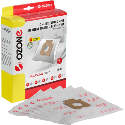 Мешки-пылесборники синтетические для пылесосов PANASONIC (5 шт.) OZONE M-14