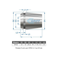 Патрон цанговый MSB2-ER32, хвостовик конус Морзе, DIN228-A, с набором цанг 18 шт. 3-20 мм GRIFF b220413