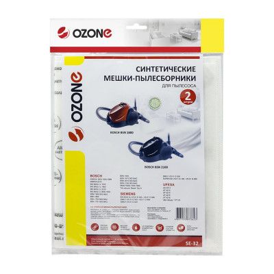 Мешки-пылесборники синтетические для пылесосов BOSCH (2 шт.) OZONE SE-32