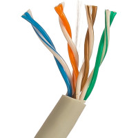 Кабель витая пара 305м Hyperline UUTP4-C5E-S24-IN-PVC-GY 41903