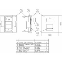 Вставка 45x45 аналог Mosaic для 1 модуля формата Keystone Jack со шторкой Hyperline SIP2-1K-M45-45 35207