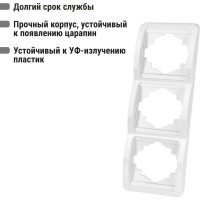 Тройная вертикальная белая рамка TDM ELECTRIC Валдай SQ1804-0020