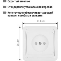 Розетка c защитными шторками, белая 2П 10А TDM ELECTRIC Валдай SQ1804-0023
