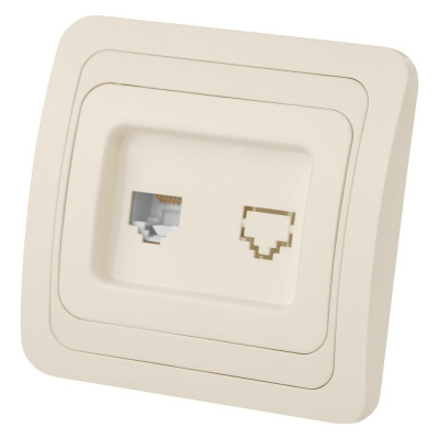 Розетка компьютерная RJ-45 слоновая кость серия "Валдай" TDM ELECTRIC SQ1804-0113