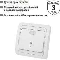 Проходной переключатель TDM ELECTRIC Валдай белый одноклавишный с подсветкой 10А SQ1804-0005