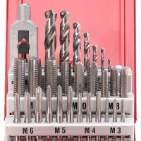 Набор ручных метчиков HSS M3-M12+вороток+сверла, 29шт RUKO 245003