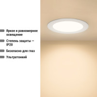 Светильник встраиваемый светодиодный "Даунлайт" TDM ELECTRIC хром 12 Вт 3000К SQ0329-0013