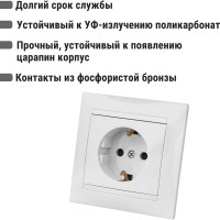 Розетка с защитной шторкой, белая  2П+З 16А 250В TDM ELECTRIC Лама SQ1815-0011