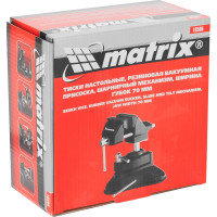 Настольные тиски MATRIX резиновая вакуумная присоска, шарнирный механизм, ширина рабочих губок 70 мм 18506