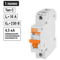 Автоматический выключатель ВА47-29 (1Р; 10 А; 4.5 кА; С) TDM ELECTRIC SQ0206-0072