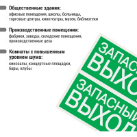 Знак "ЗАПАСНЫЙ ВЫХОД" TDM ELECTRIC 200х100мм, в упаковке 10 штук SQ0817-0057