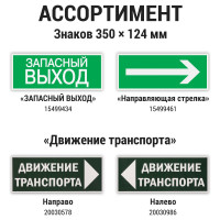 Знак "Направление к эвакуационному выходу прямо" TDM ELECTRIC 350х124мм для ССА, в упаковке 10 штук SQ0817-0067