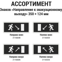 Знак "Направление к эвакуационному выходу прямо" TDM ELECTRIC 350х124мм для ССА, в упаковке 10 штук SQ0817-0067