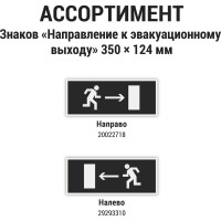 Знак "Направление к эвакуационному выходу прямо" TDM ELECTRIC 350х124мм для ССА, в упаковке 10 штук SQ0817-0067