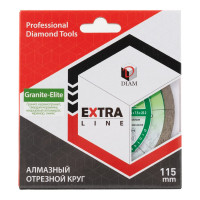 Диск алмазный отрезной сплошной 115x1,6x7.5x22,2 Гранит-Элит, серия Экстра (Гранит, Керамогранит) Diam 000229