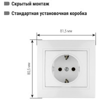 Розетка, белая 2П+З 16А 250В TDM ELECTRIC Таймыр SQ1814-0012