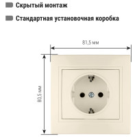 Розетка, слоновая кость 2П+З 16А 250В TDM ELECTRIC Таймыр SQ1814-0112