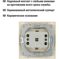 Розетка, слоновая кость 2П+З 16А 250В TDM ELECTRIC Таймыр SQ1814-0112