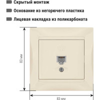 Телефонная розетка, слоновая кость RJ11 TDM ELECTRIC Лама SQ1815-0115