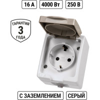 Розетка открытой установки 2П+З IP54 16А TDM ELECTRIC Вуокса SQ1803-0007