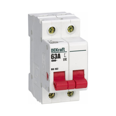 Выключатель нагрузки DEKraft ВН-102, 63 А, 2 Р, 17007DEK
