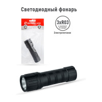 Фонарь Ultraflash 7102-ТН черный, 1LED, 1 режим, 3XR03 11788