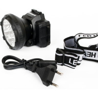 Налобный аккумуляторный фонарь 220В, черный, 0.5Вт LED, 2 режима Ultraflash LED5366 11649