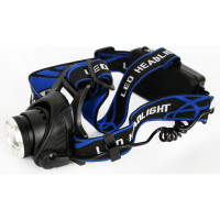 Налобный аккумуляторный фонарь Ultraflash E150 220В, черный, CREE 3Вт, фокус, 2 аккум. 18650, 3 режима 12188