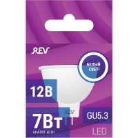 Светодиодная лампа LED MR16 GU5.3 7W 560Лм, 4000K, холодный свет, 12V REV 32374 7
