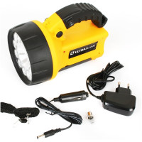 Аккумуляторный фонарь Ultraflash UF3753LED 220В/12В, желтый, 11 LED+ галог, 4В 2Ач, пластик, коробка 8311