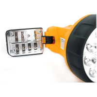 Аккумуляторный фонарь Ultraflash UF3753LED 220В/12В, желтый, 11 LED+ галог, 4В 2Ач, пластик, коробка 8311