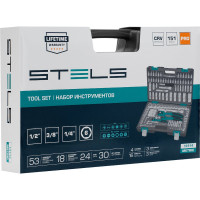 Набор инструмента STELS 1/4", 3/8", 1/2", CrV, S2, усиленный кейс, 151 предмет 14114