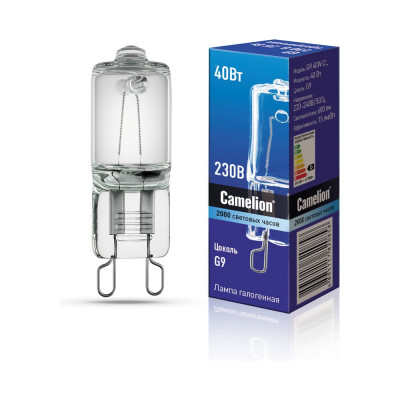 Прозрачная галогенная лампа без рефлектора G9 40W 220V 2000 часов Camelion 5553